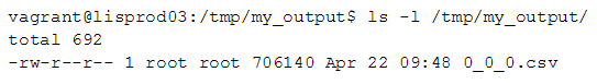 Results of the query 